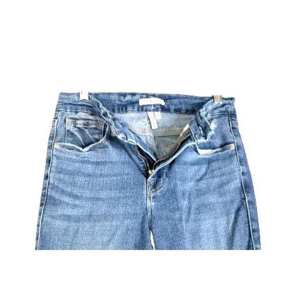 GOOD AMERICAN Good Legs Crop Jeans Sz 4 27 Medium Blue Wash Denim Distressed - Picture 5 of 10